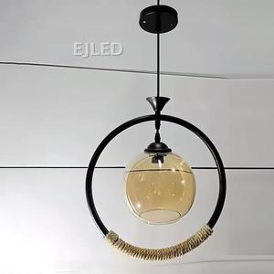 Luminaire suspendu en corde de chanvre, lustre moderne nordique pour salon, chambre, café, restaurant, modèle RP0269 - Product Image 3