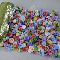 Décor mural floral romantique moderne fait main LEXI 8ft x 8ft, panneau enroulable en tissu 3D/5D, roses artificielles en soie pour mariage
