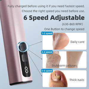 Lima Eléctrica para Pies, Color Morado, Herramienta de Pedicura, Funciona con Batería, Cuerpo Metálico, Uso Doméstico - Product Image 6