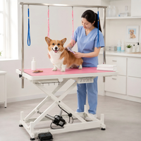 Table de toilettage pour animaux à hauteur réglable avec élévateur électrique, fonctionnement silencieux, structure robuste et surface de travail résistante à l'eau