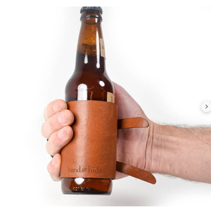 Funda de cuero para botella de cerveza con asa, para exteriores, transfronteriza, tamaño universal, fabricante de envolturas para botellas - Product Image 2