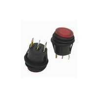 Interrupteur à bascule étanche 12V 3 broches ON/OFF SPST en silicone LED 22mm Max. Courant 10A Max. Tension 250V