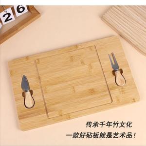 Juego de tablas de queso de bambú Tianwang, 40x25x1,5 cm, de doble cara, para uso doméstico, con cuchillo y tenedor para queso y pan - Product Image 1