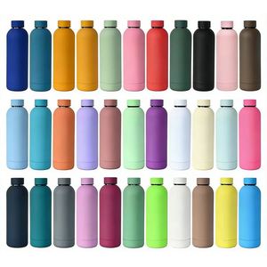 Bouteilles en métal réutilisables pour le sport et la gym, 500 ml, avec logo personnalisé en couleur, flacons isothermes en acier inoxydable, bouteille d'eau potable - Product Image 1