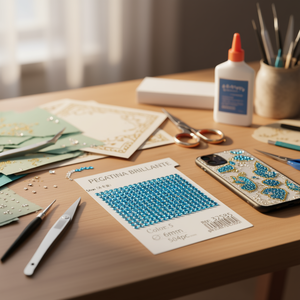 Ilan Adesivi Brillanti 6mm 504pz Blu con Strass, Cartoncino Grande - Product Image 3