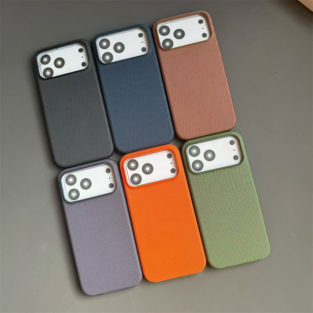 TechWoven Case with Camera Control Leather Business Mobile Phone Shell 17 Pro Max/17 Air/16/15/14/13 Magnetic Phone Case