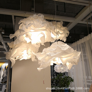 Modern Minimalist Nordic Cloud Shape Chandelier Oval LED Light Source <b>E26</b> Single Head Living Room Pendant Lamp - Product Image 4