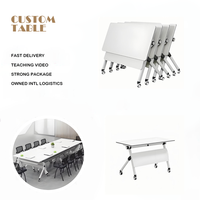 Table de travail Table de conférence pliante blanche Simple moderne pour l'école de bureau Table simple pliante pliable et mobile