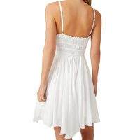 Robe hawaïenne blanche personnalisée grande taille pour femmes Mini Island Robes hawaïennes à bretelles spaghetti 5XL pour dames