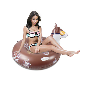 Winter Outdoor Fun Inflatable Eco-Friendly Husky Dog <strong>Snow</strong> <strong>Tube</strong> 118x87cm Freeze-Resistant with Handles - Product Image 6