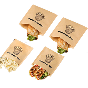 Emballages alimentaires en papier kraft biodégradable marron personnalisés, sacs à pretzels écologiques, poignée en corde de coton, résistants à la graisse - Product Image 3