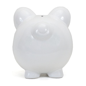 Minimalista salvadanaio bianco smaltato in ceramica per bambini regali decorazione per la casa salvadanaio 8*7 * 7in decorazione per la casa - Product Image 4