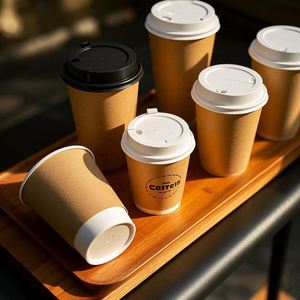 Vasos de Papel Doble PLA de 4oz, 8oz, 10oz, 12oz, 14oz, 16oz, 20oz, 22oz, con Logotipo Impreso Personalizado, Estampado en Caliente, para Café, con Tapa - Product Image 2