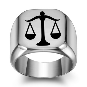 Anillo cuadrado con constelación de Libra, 18 mm, oro amarillo, regalo de joyería de moda para mujer - Product Image 3