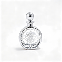 Flacon de parfum en cristal doré arabe 50 ml avec bouchon et compte-gouttes en métal doré
