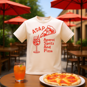 Camiseta Asap con diseño de Aperol Spritz y Pizza, ropa informal unisex - Product Image 3