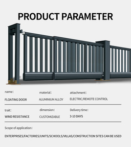Portail coulissant en alliage d'aluminium Porte translationnelle suspendue Cantilever automatique sans rail pour Villa Garden Driveway Sliding Gate - Product Image 2