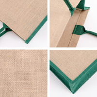 Sac de toile de jute en coton réutilisable OEM sac fourre-tout en toile de jute avec impression personnalisée vierge sac de toile de jute cadeau shopping pour la plage 1 pièce