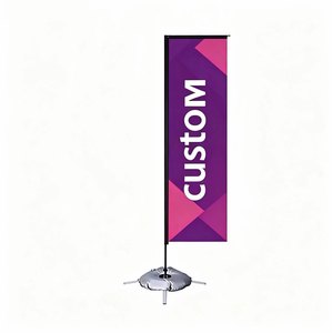 Bandera Rectangular de Playa, Bandera Voladora Promocional, Diseño de Logotipo Personalizado, Poliéster, Banderas de Plumas de Aluminio para Exteriores - Product Image 1