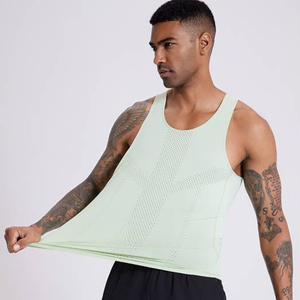 Débardeur de sport pour homme en maille unie - Séchage rapide et respirant - 280g 95% Polyester 5% Spandex - Product Image 3