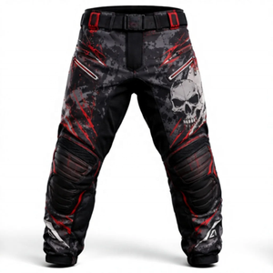Paintball Pants <b>Black</b> Red-Skull Design-Oxford Cloth Protective-Gear Universal-Fit Wholesale Low MOQ <b>High</b> Quality Custom Made - Product Image 1