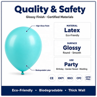 Lot de 100 ballons en latex turquoise de 12 pouces, idéal pour les anniversaires, les révélations de sexe et les décorations de mariage