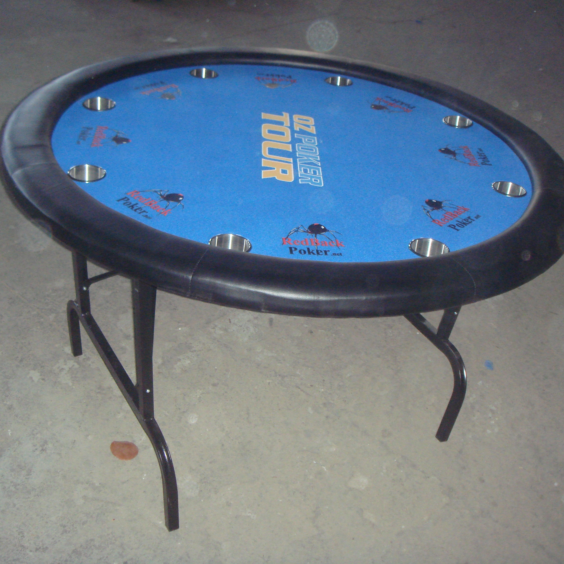 Профессиональный круглый складной покерный стол для казино с отличной тканью и стальными куклами, 48 дюймов