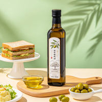 Bouteilles d'huile de cuisson vert foncé carrées et rondes Marasca de 250 ml, 500 ml, 750 ml, 1000 ml, directement de l'usine