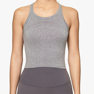 Women's Cropped Seamless Casual Sports <b>Tank</b> <b>Top</b> <b>Racerback</b> Breathable Mesh Sleeveless Gym Yoga <b>Top</b> Vest Sleeveless Gym Wear - Product Image 4