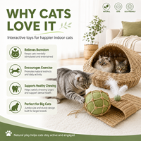 Mainan Kucing Ramah Lingkungan Seri Kertas Anyaman Jumbo, Anyaman Tangan untuk Istirahat & Mengatasi Kebosanan, Berisi Catnip, untuk Rumah dengan Banyak Kucing