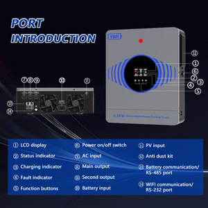 Inversor Solar Híbrido Y&H de 4.2KW, Conexión a Red/Desconexión a Red, DC24V a AC220V, MPPT de 120A Integrado, Funcionamiento sin Batería, Salida de CA Dual - Product Image 6