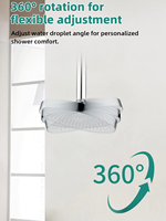 Robinet de douche de tête chromé de bonne fonction Système de douche à effet pluie à montage mural pour appartement et hôtel