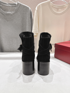 Botines de Tacón Cuadrado con Punta Redonda y Elástico en el Tobillo para Mujer, Uso Diario Informal y Estilo Urbano Valentinoing - Product Image 5