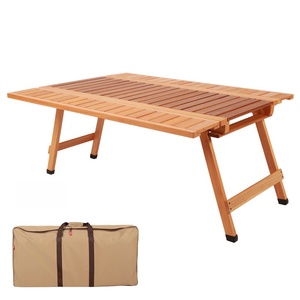 Wood <b>Folding</b> Picnic <b>Table</b> with Carry Case Portable Outdoor Camping <b>Dining</b> <b>Table</b> Lightweight Solid Wood Construction - Product Image 1