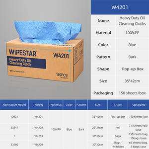 WIPESTAR Lingettes industrielles écologiques en PP, super absorbantes, texture écorce, non tissées, pour le nettoyage et l'élimination des taches et de la graisse - Product Image 4