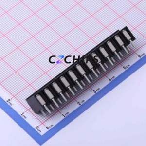 JL212R-50012B01 Spring Terminal Block Bent Lead Through Hole,P=5mm Connector 1x12P 5mm Black Right Angle Insert - Product Image 2