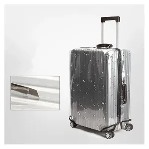批发空白透明Pvc行李箱保护套透明塑料防水旅行防尘行李箱保护套