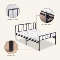 Base de Cama Moderna de Hierro Forjado, Superficie Lisa, Antioxidante, Plataforma Metálica, Resistente, Silenciosa, Muebles para Dormitorio de Casa u Hotel