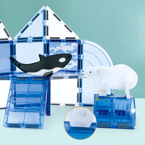 Piastrelle magnetiche Set di blocchi di costruzione per ragazzi ragazze in età prescolare educativo magneti stelo impilabile giocattoli - Product Image 5