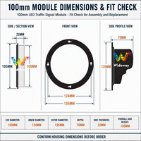 Module de feux de signalisation LED 100 mm rouge jaune vert DC12V DC24V AC85-265V Prêt à l'emploi Stock disponible Fournisseur OEM ODM