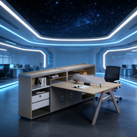 Bureau de travail pour 4 à 6 personnes, mobilier de bureau design moderne, table de bureau pour espace ouvert, bureau modulaire pour immeuble de bureaux