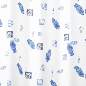 Cortina de Ducha de 180 x 200 cm con Diseño de Acuarela y Patrón Azul para Decoración de Baño - Product Image 2