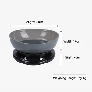 เครื่องชั่งอาหาร<span class=keywords><strong>ดิจิตอล</strong></span>แบบชามกลม ABS PP 5กก. 1กรัม กันน้ำ ตัดไฟอัตโนมัติ แบตเตอรี่ลิเธียม สำหรับใช้ในบ้าน/ครัว - Product Image 4