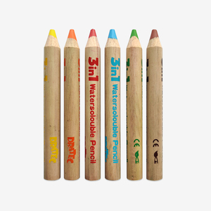 Crayons de couleur lavables 3 en 1 faciles à dessiner ensemble de crayons aquarelle en bois jumbo étui à crayons en cire multifonctionnel - Product Image 2