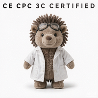 Peluches hérisson scientifique personnalisées OEM ODM, poupée en peluche tube à essai de laboratoire, vente en gros, cadeau pour enfants