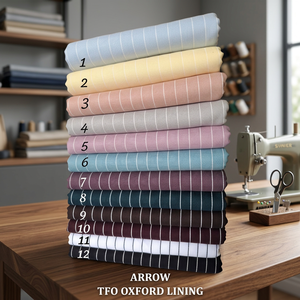 Striped Combed Oxford Lining Fabric Breathable Woven Textile Medium Weight 150GSM for <b>Shirts</b> Skirts Uniform Apparel - Product Image 1