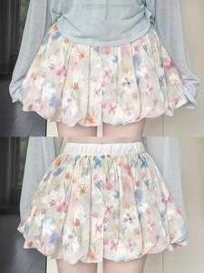 Gonna floreale 2025 da donna a vita alta dimagrante abbigliamento <span class=keywords><strong>premaman</strong></span> colorato in seta di ghiaccio sottile e Casual - Product Image 6