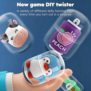 Máquina de garras giratoria de plástico con temática animal para niños, con 6 juguetes de muñecas en forma de bola - Mini juego de caja <span class=keywords><strong>sorpresa</strong></span>, regalo de cumpleaños, juguete - Product Image 4