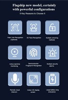 Serrure de porte intelligente 3D avec reconnaissance faciale, interphone vidéo WiFi, contrôle à distance, compatible avec l'application Tuya, système d'alarme de sécurité domestique