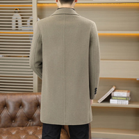 Manteau long en laine et mélanges de laine réversible tendance coréenne pour homme, veste d'hiver en polaire